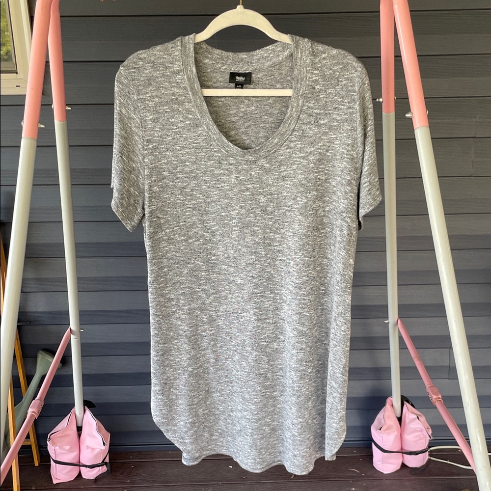 H&M Heather Gray Short Sleeve Women's long length top